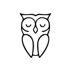 ornate barn owl line art illustration