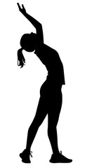 a black silhouette of a woman on a white background black, silhouette, woman , Generative art.