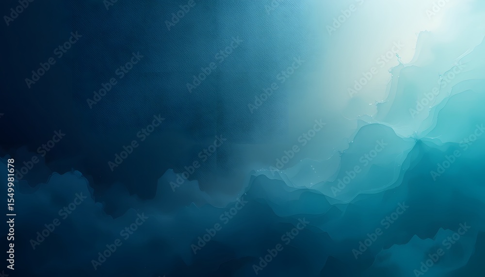 Poster Abstract Texture Gradient. Calming Backdrop Transitions Seamlessly. Blue, Teal, Aqua Merge Gracefully. Serene Surface With Fabric Touch Evokes Tranquility.