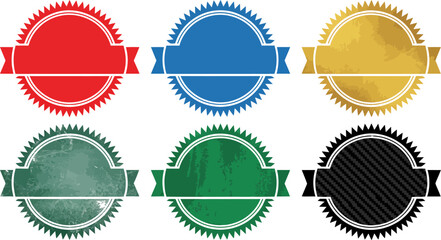 Vector set of colorful starburst badges sale promotion labels graphic design elements for web and print editable stock vector illustration