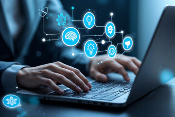 Fototapeta premium AI-Powered Solutions Transforming Business Processes Through Intelligent Automation