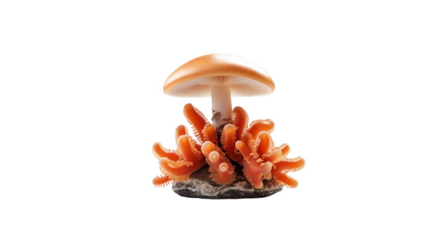 Surreal Mushroom and Coral Composition A Study in Organic Forms