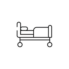 Patient bed icon design with white background stock illustration