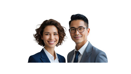 Confident Business Couple Portrait Diverse Team, Success, Collaboration