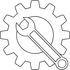 Creative mechanics logo icon design, Silhouette vector art of mechanics icon, mechanics icon line art vector illustration