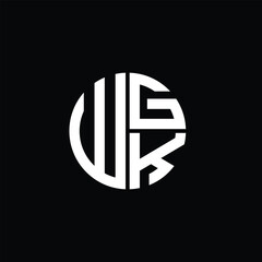Fototapeta premium WGK logo WGK icon WGK monogram WGK letter minimalist Circle flat Unique modern abstract logo design.