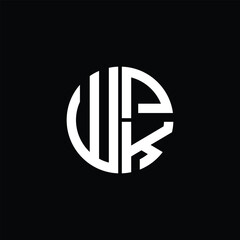 WPK logo WPK icon WPK monogram WPK letter minimalist Circle flat Unique modern abstract logo design.