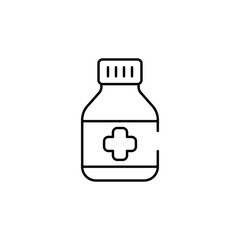 Medicine bottle icon design with white background stock illustration