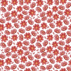 Floral pattern of watercolor elements. Flowers, bouquet, nature, flora, Seamless print on fabric