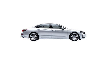 Sleek Silver Sedan Profile View of Modern Car
