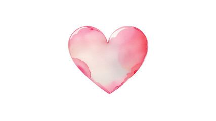 Watercolor Pink Heart Symbol of Love and Romance