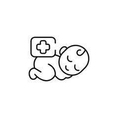 Pediatric care icon design with white background stock illustration