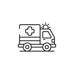 Ambulance icon design with white background stock illustration