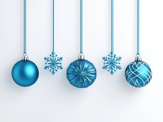 Teal Christmas Ornaments Hanging