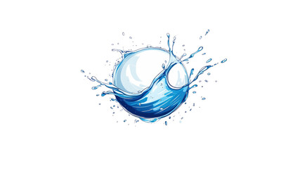 Fototapeta premium Abstract Water Splash Orb Refreshing Blue Liquid Design Element