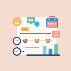 flat-vector-icon-set-of-project-timeline--modern-d.eps