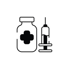 Vaccine icon design with white background stock illustration