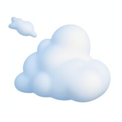 Obraz premium Modern 3D Rendered Two Clouds with Soft Light and Shadow