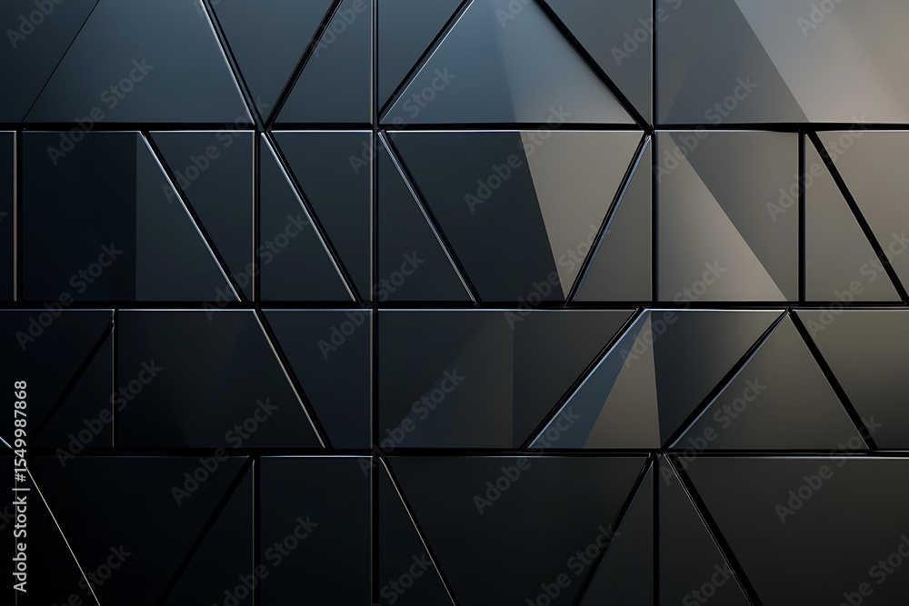 Poster abstract 3d rendering of chaotic black geometric shapes. modern background design.