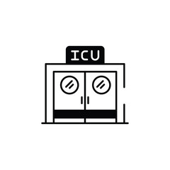 ICU icon design with white background stock illustration