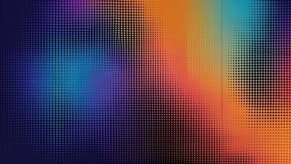 Obraz premium Abstract background with a vibrant gradient of purple blue orange and teal colors in a dotted pattern