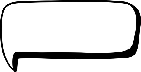 Horizontal Speech Bubble With Flat Bottom Tail