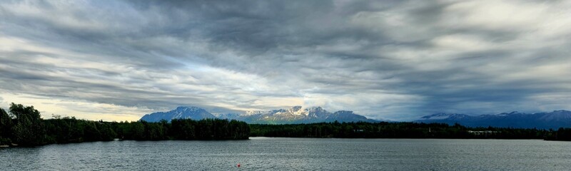 sunset over the river