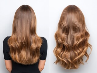 Fototapeta premium Woman's hair style comparison
