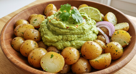 Bowl with delicious guacamole. Avocado. Bowl of guacamole with fresh ingredients