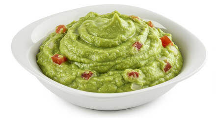 Bowl with delicious guacamole. Avocado
