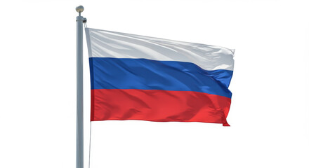 Flag of Russia. Russian flag blowing in the wind.