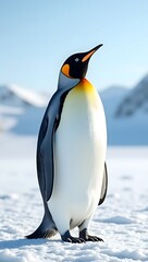 Obraz premium Emperor penguins standing on snow and ice in Antarctica