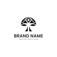 Stylized tree logo featuring unique leaf patterns, symbolizing growth and nature, with a clean and modern aesthetic.