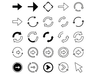 "Arrow Icons Set – Directional Vector Arrows for Navigation and UI Design"