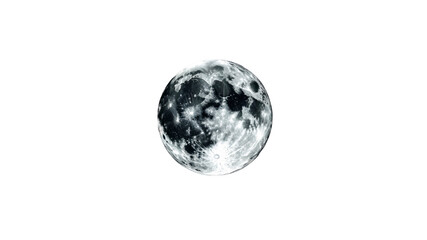 Full Moon in the Night Sky - Celestial Orb in Dark Background