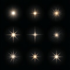 A collection of luminous stars, each one shining brightly and casting a warm glow across the scene