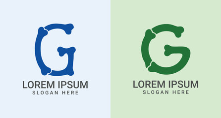 Fototapeta premium Bone Letter G Logo for Medical and Health Brands