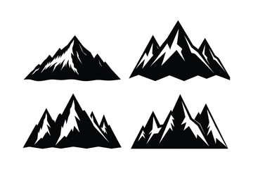Silhouette mountain set of vector illustration