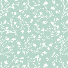 abstract dual-color sketch solid flower with leaves, all over vector design with solid background illustration digital image for textile printing factory