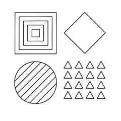 vector illustration of a set of icons for design, symmetrical Minimalist Geometric Network Illustration Featuring Central Diamond, Semi-Circles, Precise Line Connections, and Balanced Composition