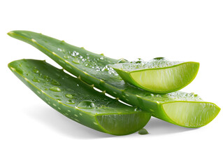 Fresh Aloe Vera Slices Water Droplets Juicy Pulp Isolated Transparent PNG