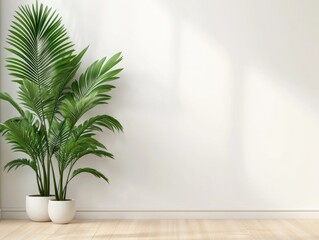 Fototapeta premium Minimalist room with plants