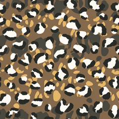 Abstract modern leopard seamless pattern. Animals trendy background. Color decorative vector stock illustration for print, card, postcard, fabric, textile. Modern ornament of stylized skin.