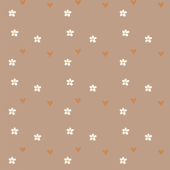 Seamless floral natural abstract pattern white