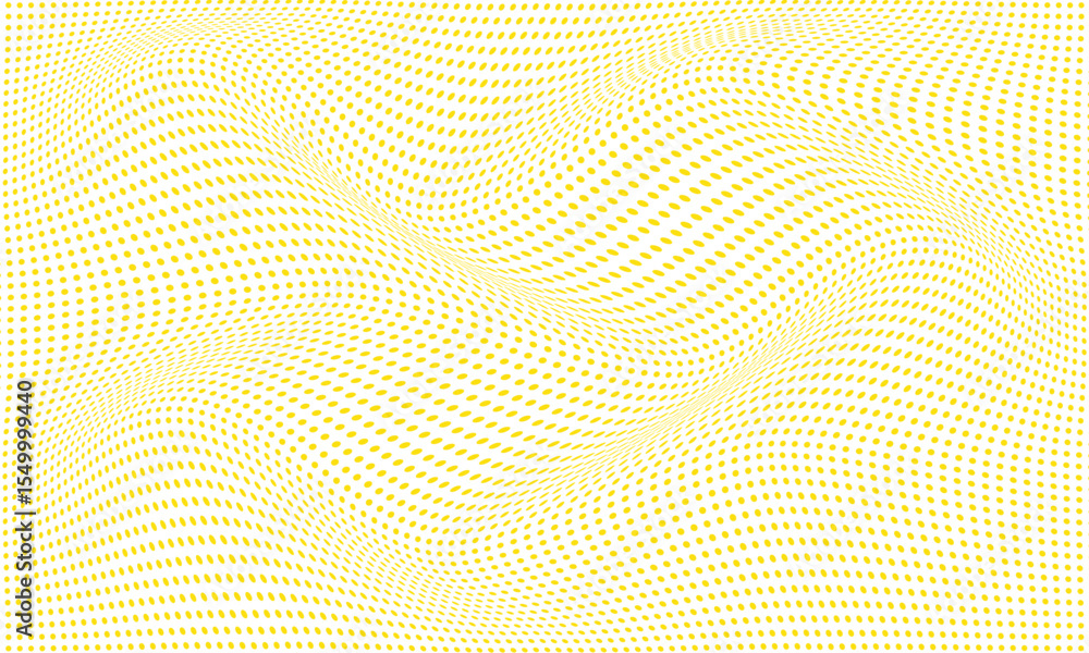 Poster abstract yellow dot grid wave pattern can be used background.