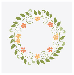 Elegant floral wreath frame design spring summer