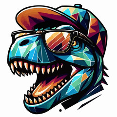 alternative digital art of a fun dinosaur 34