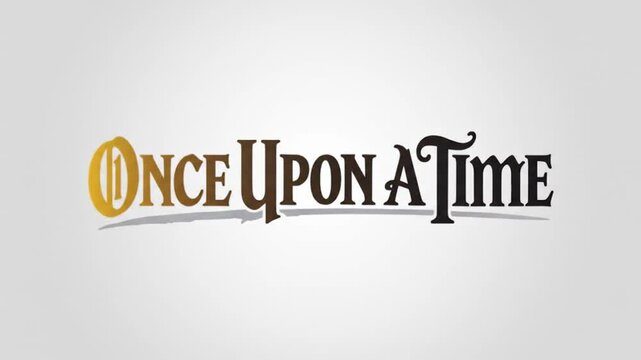 Once upon a time text logo in gradient on a white background display
