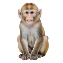 Adorable monkey: A curious baby monkey, captured in a studio, looks directly at the viewer, embodying the wonder and curiosity of the animal world.