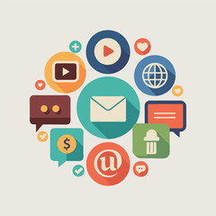 Social media icons set. facebook, twitter, instagram, youtube, linkedin, wechat, google plus, pinterest, snapchat isolated on white background.